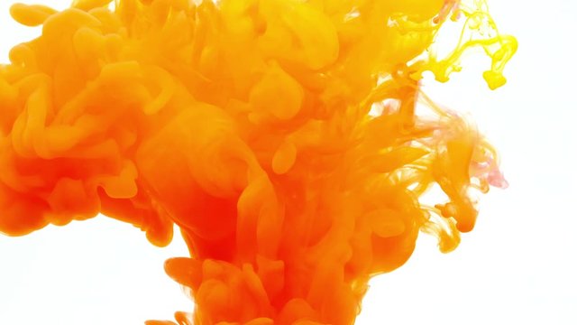 Color paint drops in water , abstract color mix , drop of Ink color mix paint falling on water Colorful ink in water, 4K footage,