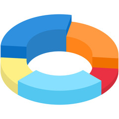 Obraz premium Colorful pie chart element in 3d style.