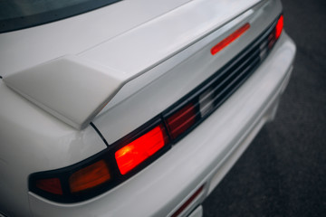 Sport car rear spoiler and taillights