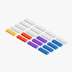 3D growing infographic graph element.