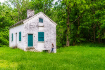 Obraz premium Lock keepers house on the Chesapeake and Ohio Canal