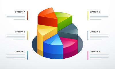 Obraz premium 3d pie chart in different growth steps for Business Infographics concept.