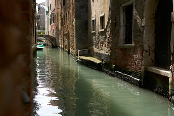 Venice / Italy - September 29th 2019: Water levels in the street of Venice