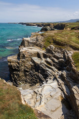 Praia das Catedrais o Praia de Augas Santas, Ribadeo, Galizia, Spagna