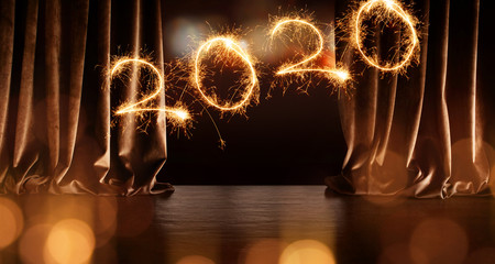 Magical theater stage for new year