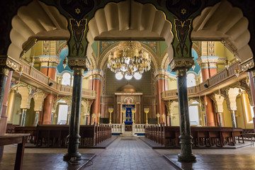 Interior of the Jewish synagogue in Sofia (Bulgaria) - obrazy, fototapety, plakaty