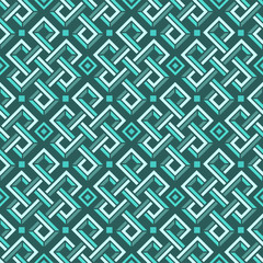 Celtic knot vector 3d seamless pattern of rectangular shapes