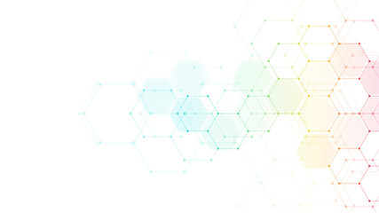 Abstract medical background with hexagons pattern. Concepts and ideas for healthcare technology, innovation medicine, health, science and research.