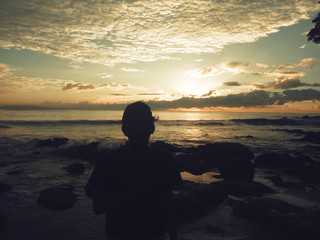 Fototapeta premium Pangandaran is one of West Java’s best kept-secrets as far as international tourists are concerned. Pangandaran offers uniquely black and white sand, calm waved beaches and spectacular sun