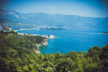 Fototapeta na wymiar Beautiful landscape and seascape of Montenegro. Budva