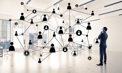 Networking and social communication concept as effective point for modern business