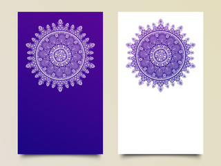 Vector mandala floral pattern for template, flyer or invitation card design.