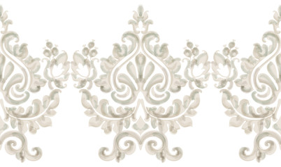 Fototapeta na wymiar Rococo texture pattern Vector. Floral ornament decoration. Victorian engraved retro design. Vintage grunge fabric decors. Luxury fabrics