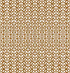 Seamless traditional Japanese Kumiko ornament with repeating outlines .Brown color.