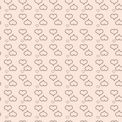 Seamless pattern hearts on light background