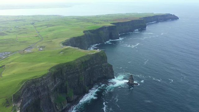 Aircraft point of view  Cliffs of Moher Ireland.