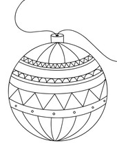 Coloring page. Vector illustration, winter christmas coloring book for kids.