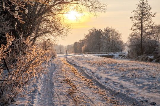 Winterweg im Spreewald