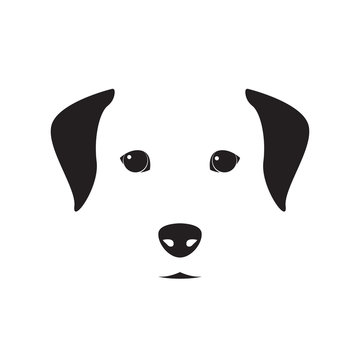 Cute dog simple design for emblem, logo, etc. Vector dog illustration.
