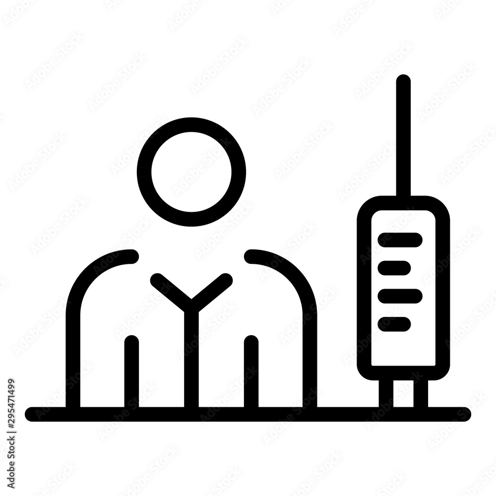 Poster immunization syringe icon. outline immunization syringe vector icon for web design isolated on white