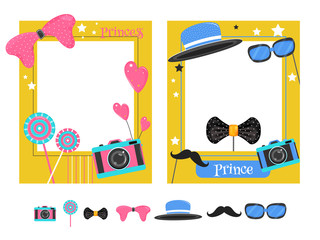 Photo Frame decorated with party props in two option color.