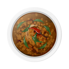 Rajasthani dish dal banjari in bowl.