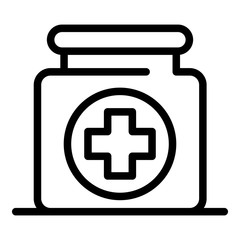 Obraz premium Medical bottle icon. Outline medical bottle vector icon for web design isolated on white background