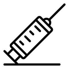 Insulin syringe icon. Outline insulin syringe vector icon for web design isolated on white background