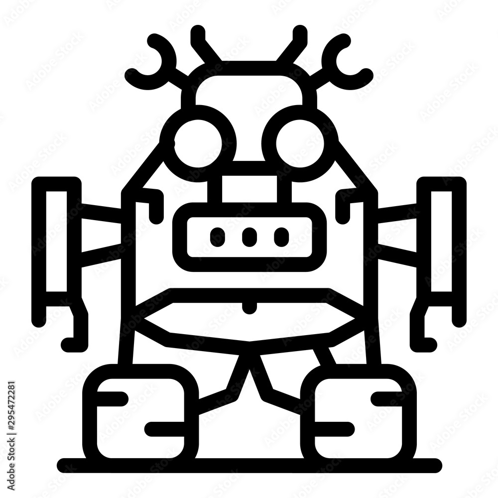 Sticker Robot transformer icon. Outline robot transformer vector icon for web design isolated on white background - Stickers