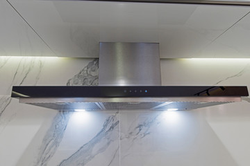 Modern kitchen cooker hob in a luxury apartment