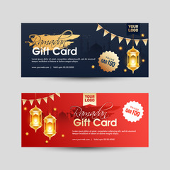 Ramadan Gift Card design with best offers in two color option.