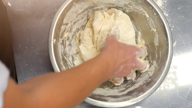 Master Class for the preparation of bread from flour, fresh dough. Baking bread