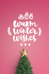 Merry Christmas card on color background