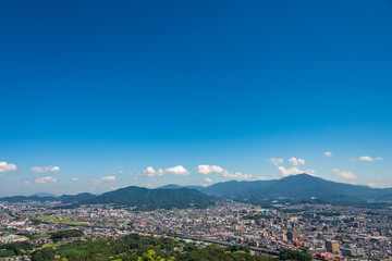 天拝山から見た福岡の景色