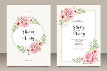 Pretty floral wedding invitation card