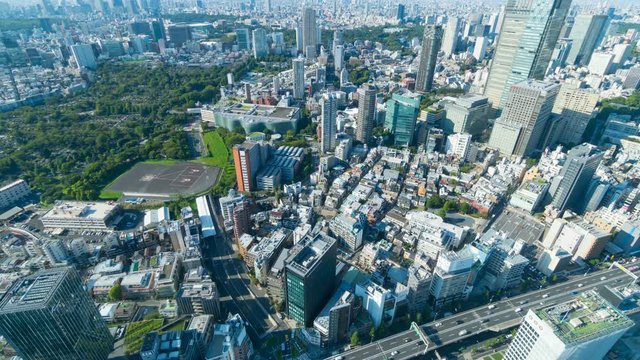 東京　タイムラプス　六本木から望む大都会　