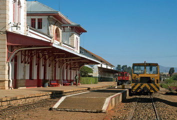 Fototapeta na wymiar gare, chemin de fer, train, Antsirabe, Madagascar