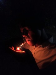 woman with fire