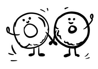 Best friends icon. Illustration Hand Drawn Brush. Flat, Icon, Sign, Logo, Symbol, Object, Graphic Design, Element, Background, Print.