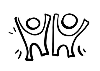 Best friends icon. Illustration Hand Drawn Brush. Flat, Icon, Sign, Logo, Symbol, Object, Graphic Design, Element, Background, Print.