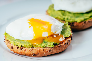 Poached Egg And Avocado Puree On Toast