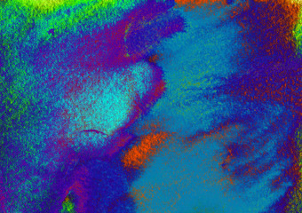 Blue green orange colors on textured paper background. Grunge vibrant painting effect  pattern. Raster illustration with space for text, for media advertising website fashion concept design, banner