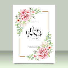 Wedding invitation with beautiful floral