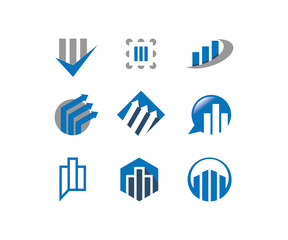 Business finance graph logo premium vector illustration.