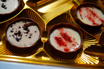 chocolate candies. sweet dessert. Happy Valentine's day