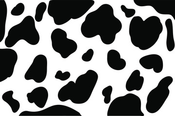 Black spots of a cow on a white background.Can be used for wallpaper, pattern fills, web page background, surface textures.