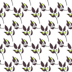 Texture with flowers and plants. Floral ornament. Original flowers pattern.