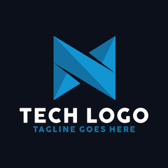 Letter N Technology Logo Design Inspiration For Business And Company