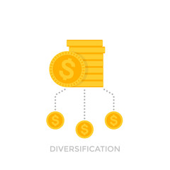 Financial diversification vector icon