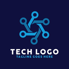 Line Tech Logo Design Inspiration For Business And Company